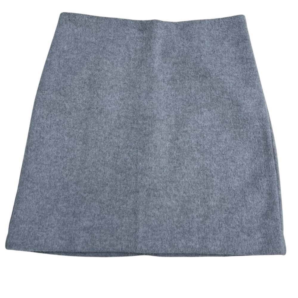 Maison d'Amelie S Elegant Gray Women's pencil straight short Skirt lined fuzzy